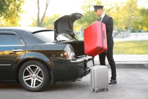 Chauffeur with suitcase