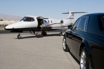 Black Limousine at Airport